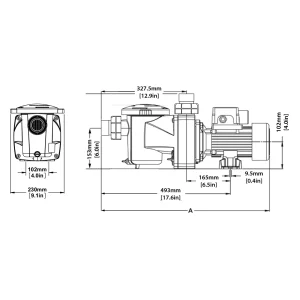 Pompa FreeFlo rysunek z wymiarami